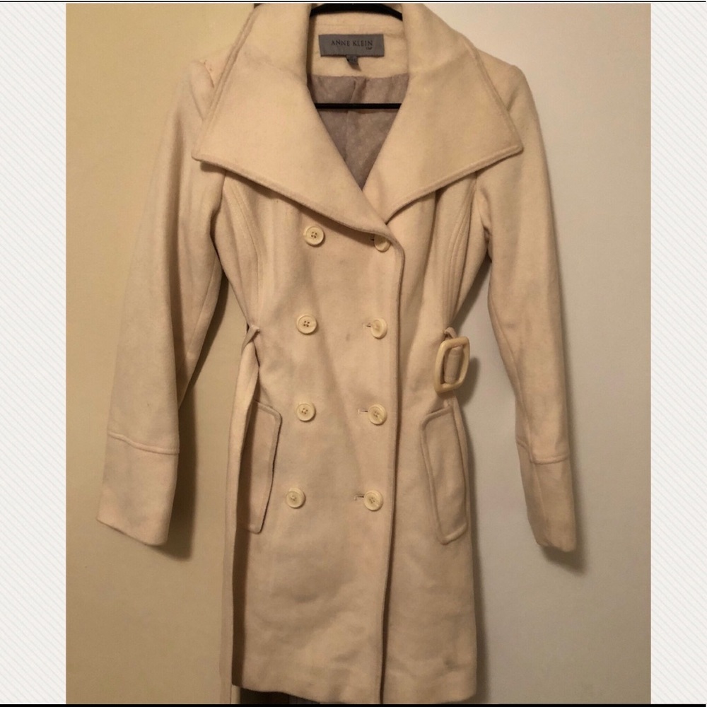 Cream Anne Klein Pea Coat